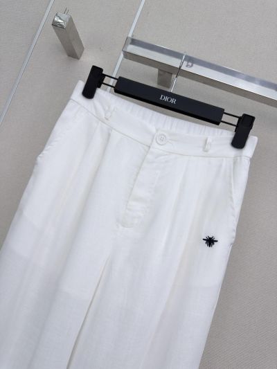 Dior Embroidered Linen Set in White