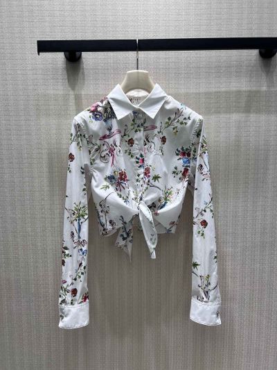 Dior Floral Long Sleeve Shirt in Multicolor