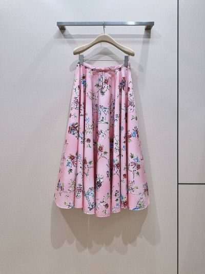 Dior Floral Pleated Skirt in Multicolor