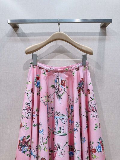 Dior Floral Pleated Skirt in Multicolor