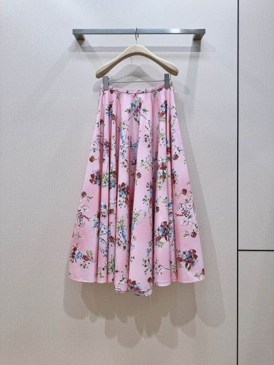 Dior Floral Pleated Skirt in Multicolor