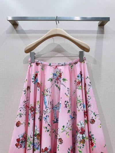 Dior Floral Pleated Skirt in Multicolor