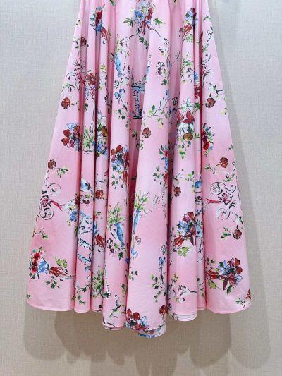 Dior Floral Pleated Skirt in Multicolor