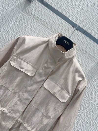 Dior Hooded Drawstring Coat in Beige