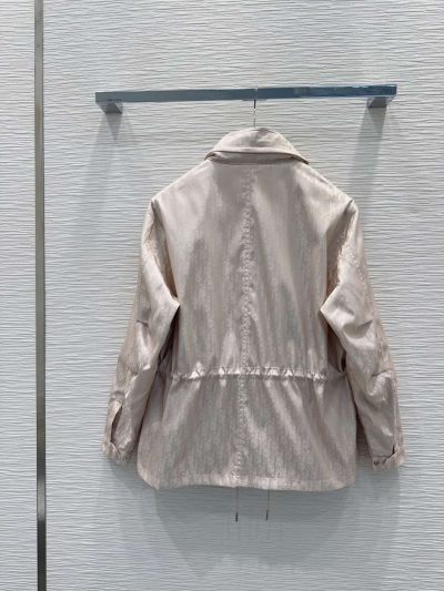 Dior Hooded Drawstring Coat in Beige