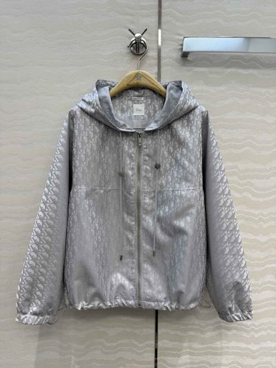 Dior Hooded Jacquard Jacket in Grey
