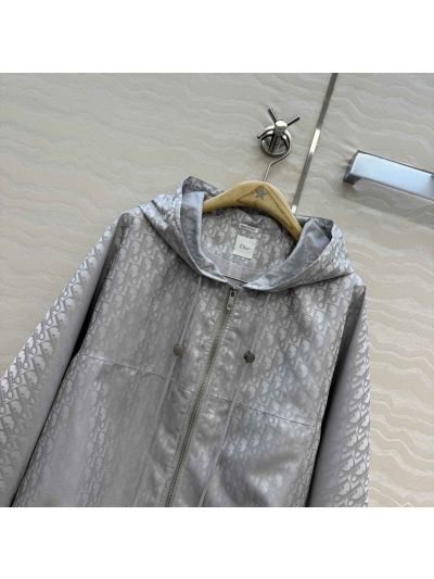 Dior Hooded Jacquard Jacket in Grey