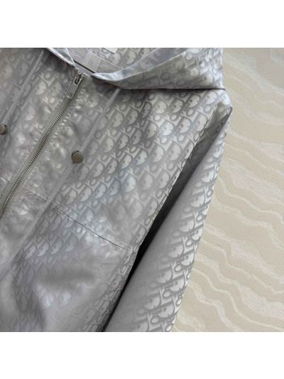Dior Hooded Jacquard Jacket in Grey