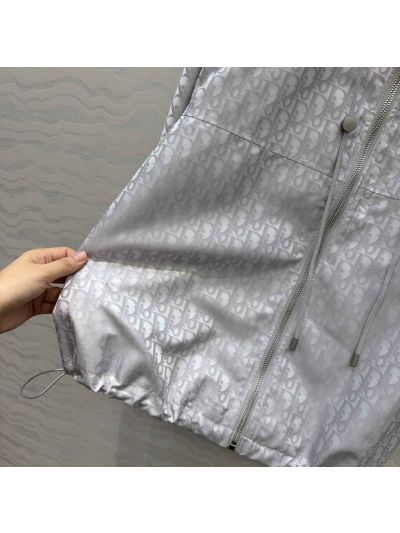 Dior Hooded Jacquard Jacket in Grey