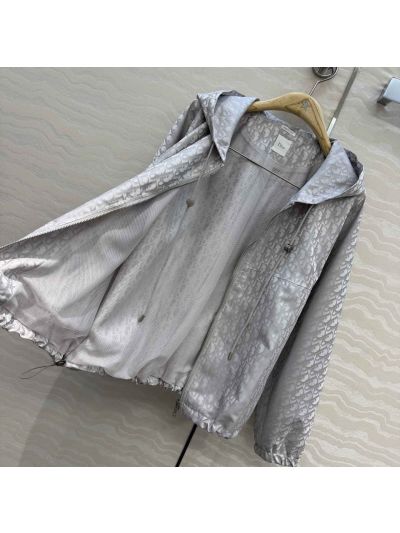 Dior Hooded Jacquard Jacket in Grey