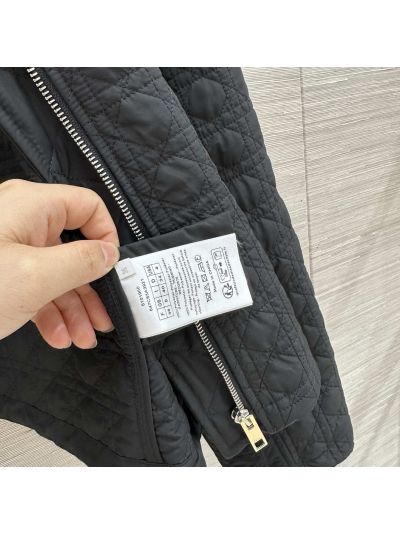 Dior Hooded Plaid Coat in Navy