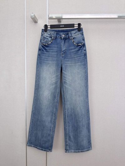 Dior Jacquard Denim Pants in Blue