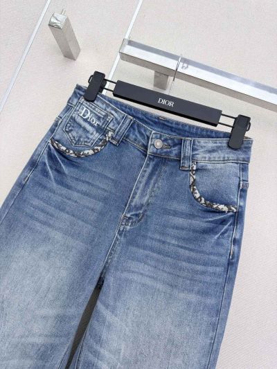 Dior Jacquard Denim Pants in Blue