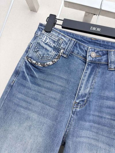 Dior Jacquard Denim Pants in Blue