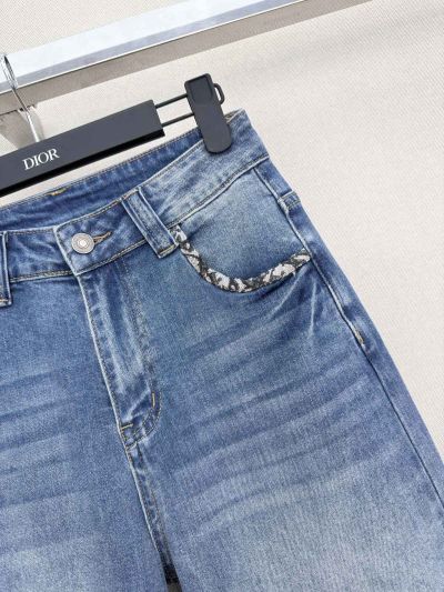 Dior Jacquard Denim Pants in Blue