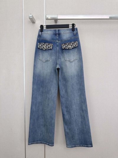 Dior Jacquard Denim Pants in Blue