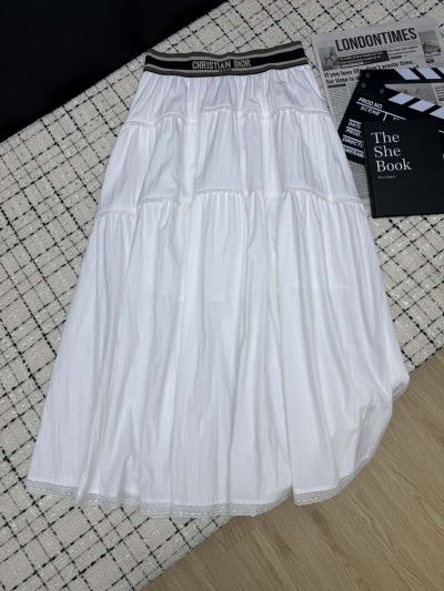 Dior Lace Contrast-Trim Shirt in White