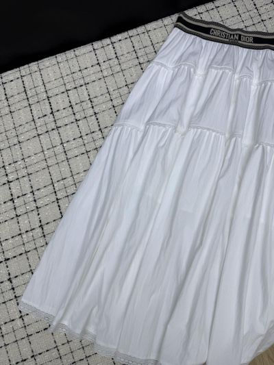 Dior Lace Contrast-Trim Shirt in White