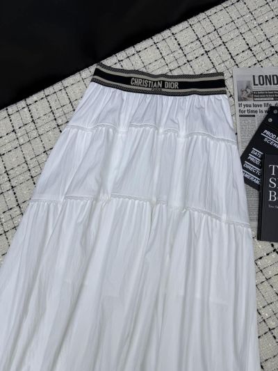 Dior Lace Contrast-Trim Shirt in White