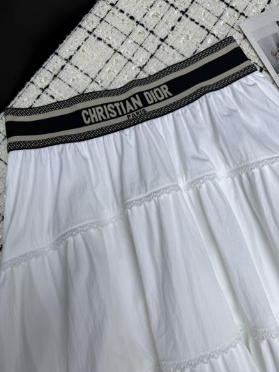 Dior Lace Contrast-Trim Shirt in White