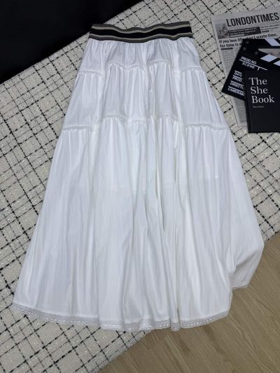 Dior Lace Contrast-Trim Shirt in White