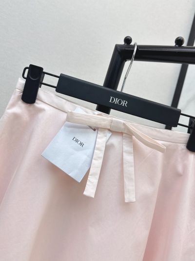 Dior Lace Contrast-Trim Skirt in Pink