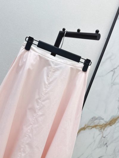 Dior Lace Contrast-Trim Skirt in Pink