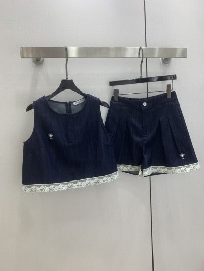 Dior Lace Denim Set in Navy