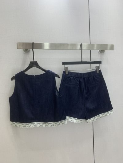 Dior Lace Denim Set in Navy