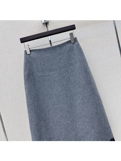 Dior Lace Wool Blend Skirt in Grey and Black