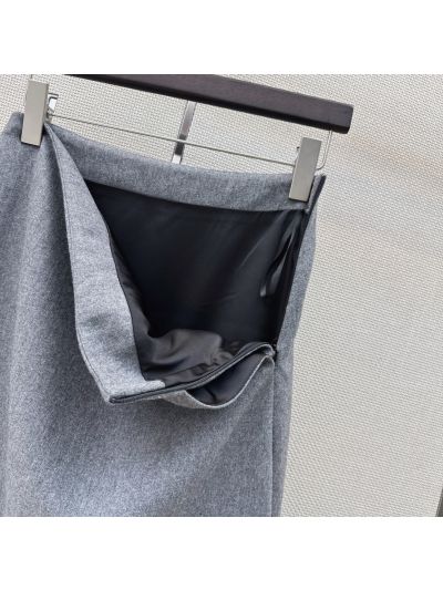 Dior Lace Wool Blend Skirt in Grey and Black