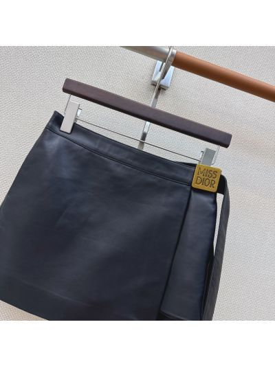 Dior Lambskin Pleated Pants in Black