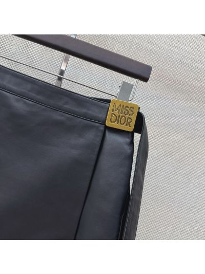 Dior Lambskin Pleated Pants in Black