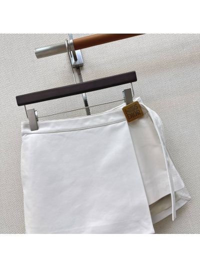 Dior Lambskin Pleated Pants in White