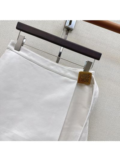 Dior Lambskin Pleated Pants in White