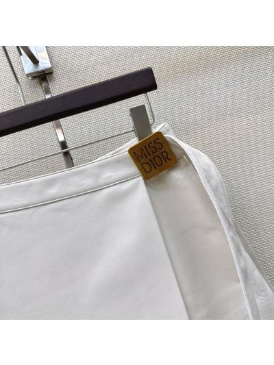 Dior Lambskin Pleated Pants in White