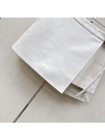 Dior Lambskin Pleated Pants in White