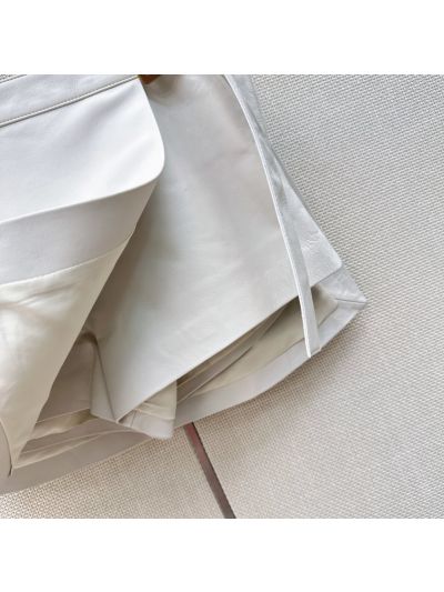 Dior Lambskin Pleated Pants in White