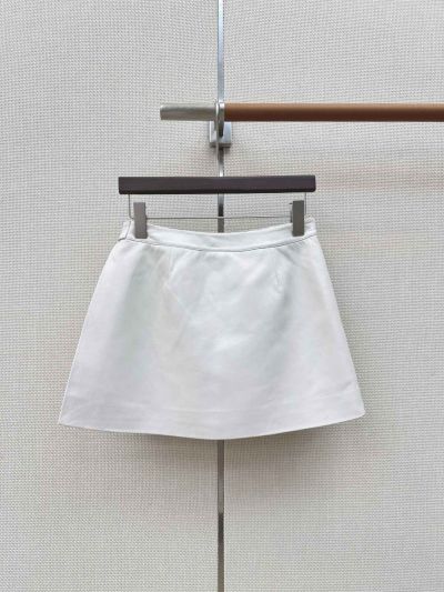 Dior Lambskin Pleated Pants in White