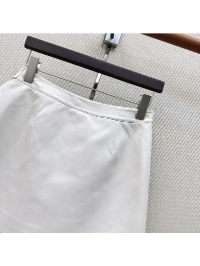 Dior Lambskin Pleated Pants in White