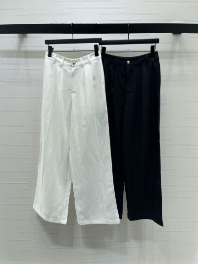 Dior Linen Button-Front Pants