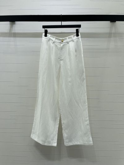 Dior Linen Button-Front Pants
