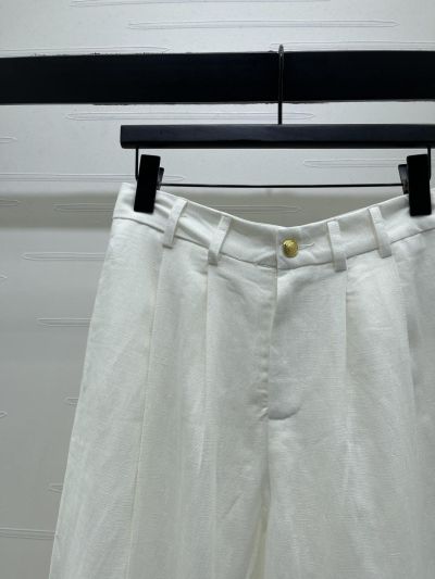 Dior Linen Button-Front Pants