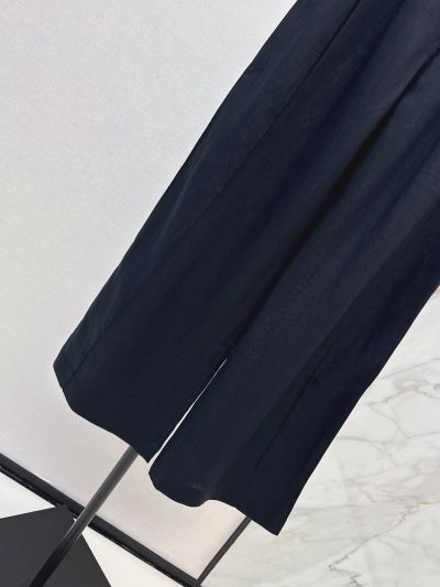 Dior Linen Contrast-Trim Pants in Navy