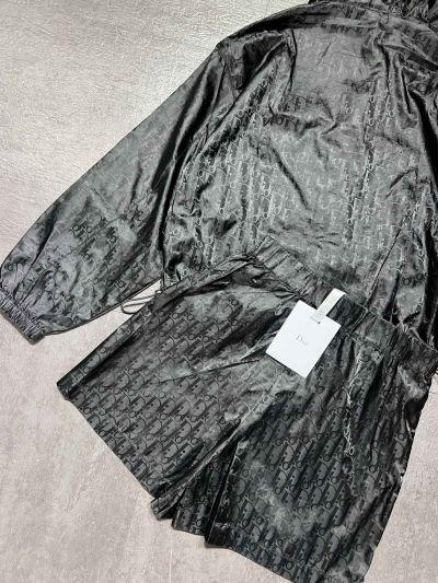 Dior Long Sleeve Contrast-Trim Set in Black