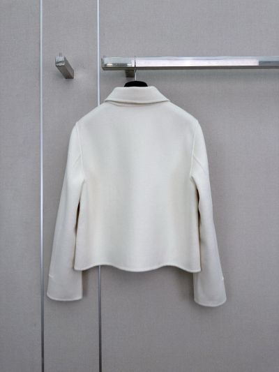 Dior Long Sleeve Cropped Coat in White
