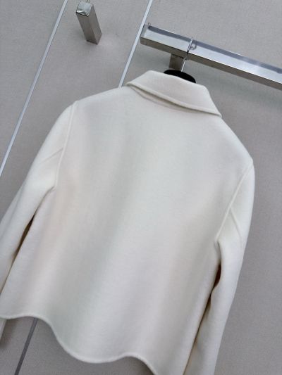 Dior Long Sleeve Cropped Coat in White
