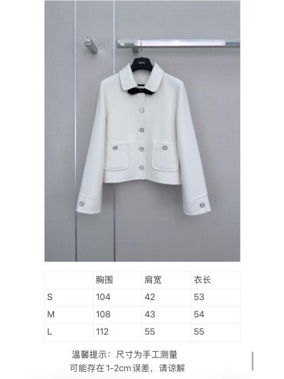 Dior Long Sleeve Cropped Coat in White