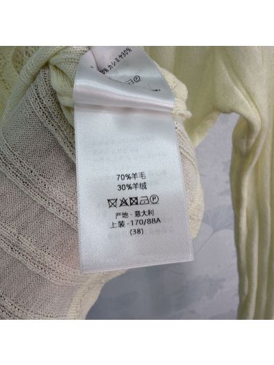 Dior Long Sleeve Embroidered Cardigan in Cream