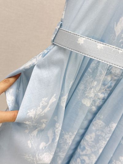 Dior Maxi Short Sleeve Dress in Light Blue